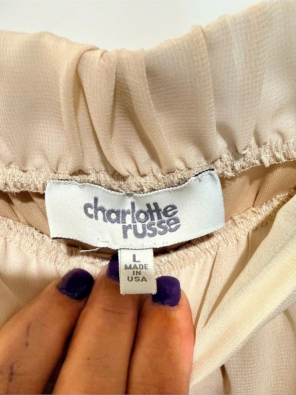 Charlotte Russe Lace Maxi Skirt in Cream Size Large Like New - Picture 4 of 4